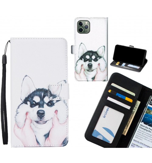 iPhone 11 Pro case 3 card leather wallet case printed ID