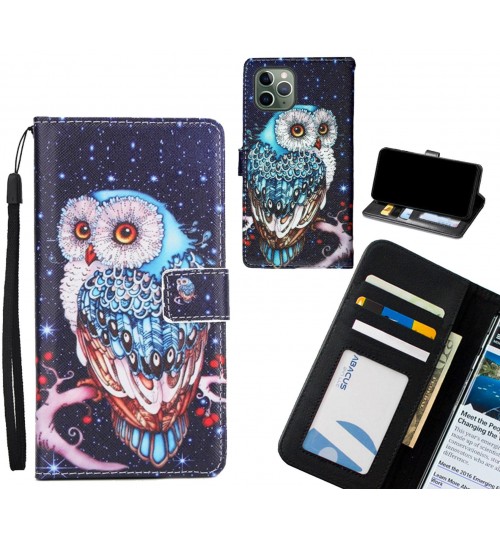 iPhone 11 Pro case 3 card leather wallet case printed ID