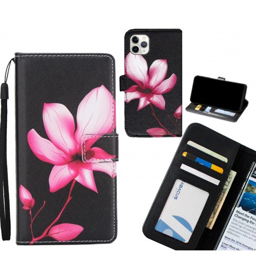 iPhone 11 Pro Max case 3 card leather wallet case printed ID