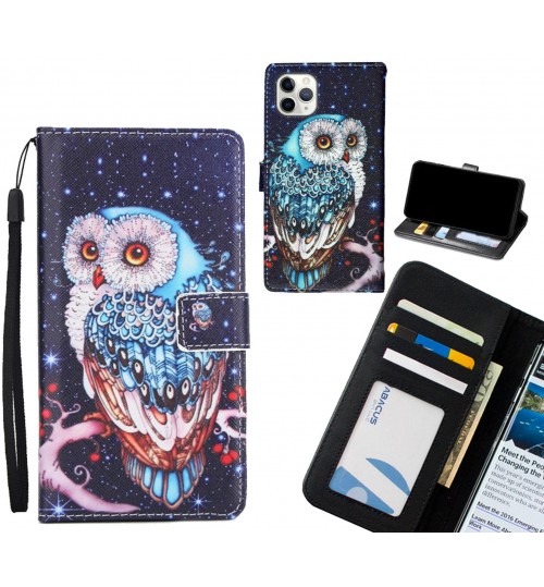 iPhone 11 Pro Max case 3 card leather wallet case printed ID