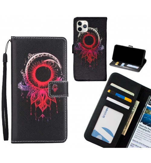 iPhone 11 Pro Max case 3 card leather wallet case printed ID