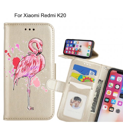 Xiaomi Redmi K20 case Embossed Flamingo Wallet Leather Case