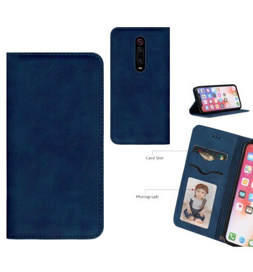 Xiaomi Redmi K20 Case Premium Leather Magnetic Wallet Case - Blue