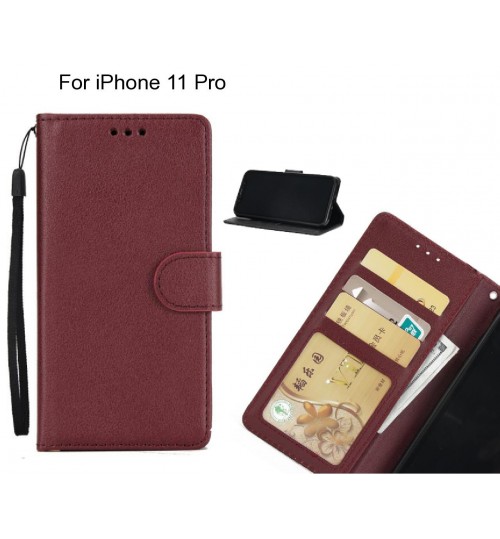 iPhone 11 Pro  case Silk Texture Leather Wallet Case