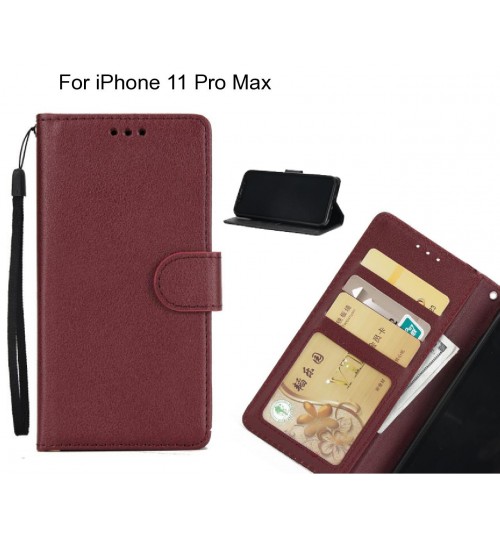 iPhone 11 Pro Max  case Silk Texture Leather Wallet Case