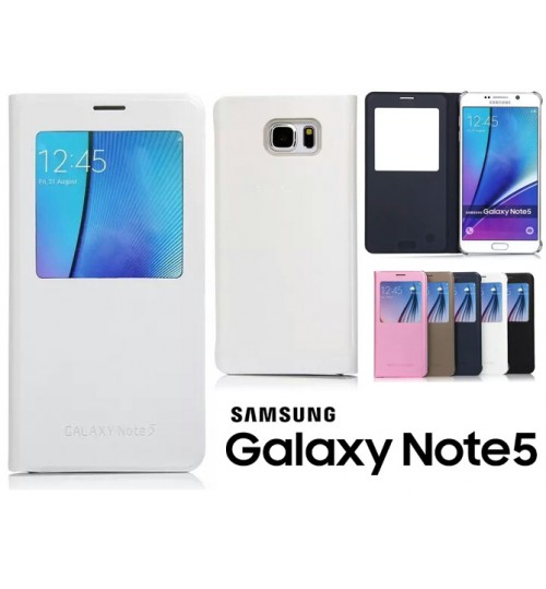 Samsung Galaxy Note 5 case Leather Flip window