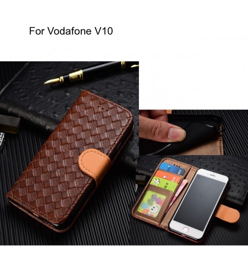 Vodafone V10 case Leather Wallet Case Cover