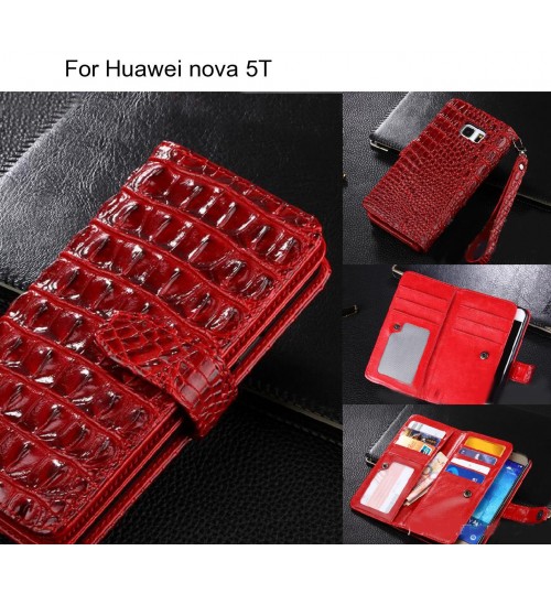 Huawei nova 5T case Croco wallet Leather case