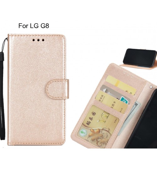 Lg G8  Case Silk Texture Leather Wallet Case - Gold