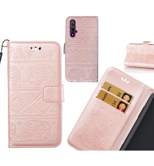 Huawei nova 5T case Wallet Leather case Embossed Elephant Pattern