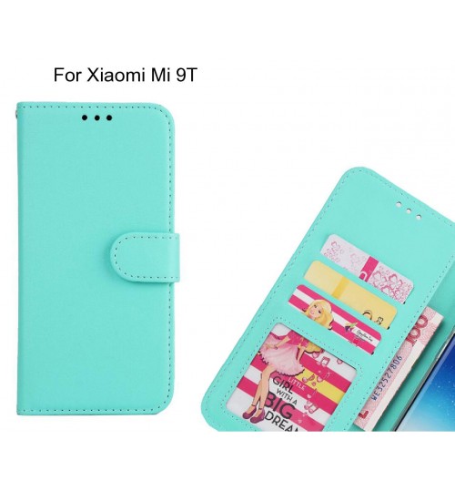 Xiaomi Mi 9t  Case Magnetic Flip Leather Wallet Case - Green