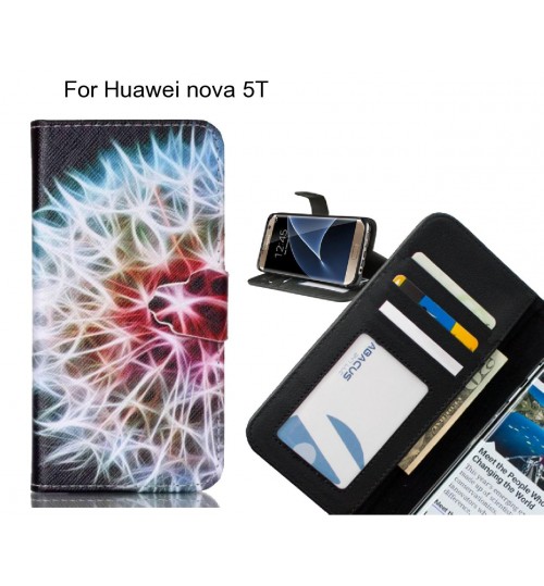 Huawei nova 5T case 3 card leather wallet case printed ID