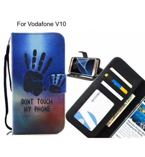 Vodafone V10 case 3 card leather wallet case printed ID