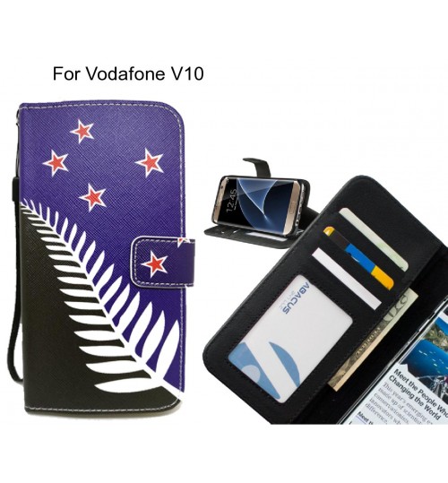 Vodafone V10 case 3 card leather wallet case printed ID