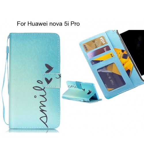 Huawei nova 5i Pro case 3 card leather wallet case printed ID