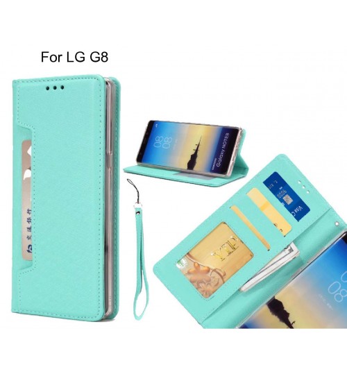 Lg G8 Case Silk Texture Leather Wallet Case - Green
