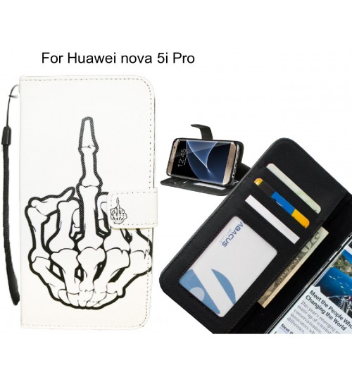 Huawei nova 5i Pro case 3 card leather wallet case printed ID