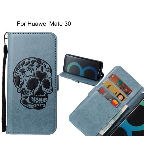 Huawei Mate 30 case skull vintage leather wallet case