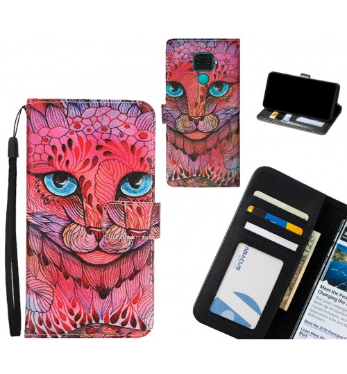 Huawei Mate 30 Lite case 3 card leather wallet case printed ID