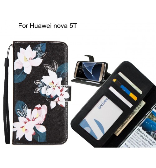 Huawei nova 5T case 3 card leather wallet case printed ID