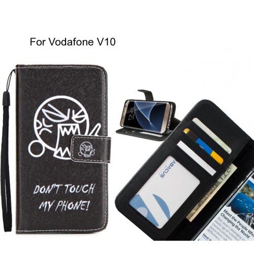 Vodafone V10 case 3 card leather wallet case printed ID