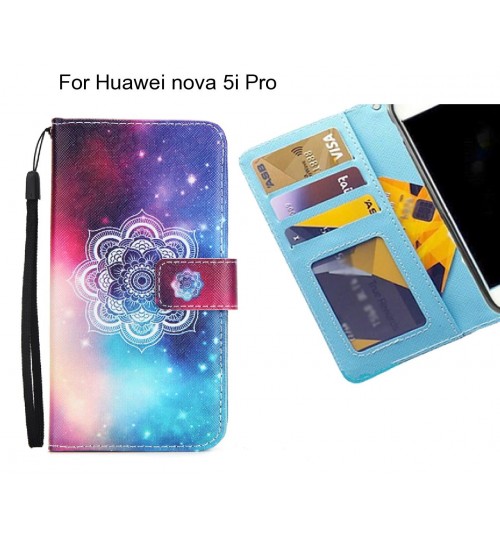 Huawei nova 5i Pro case 3 card leather wallet case printed ID