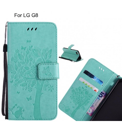 LG G8 case leather wallet case embossed pattern