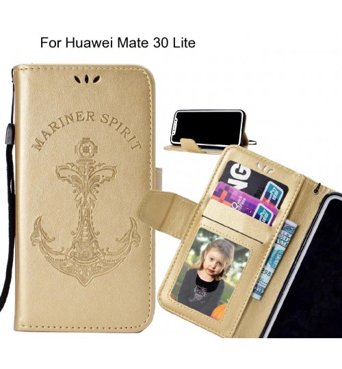 Huawei Mate 30 Lite Case Wallet Leather Case Embossed Anchor Pattern