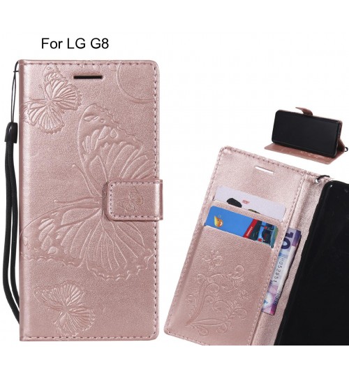 LG G8 case Embossed Butterfly Wallet Leather Case