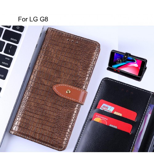LG G8 case croco pattern leather wallet case