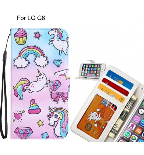 LG G8 case 3 card leather wallet case printed ID