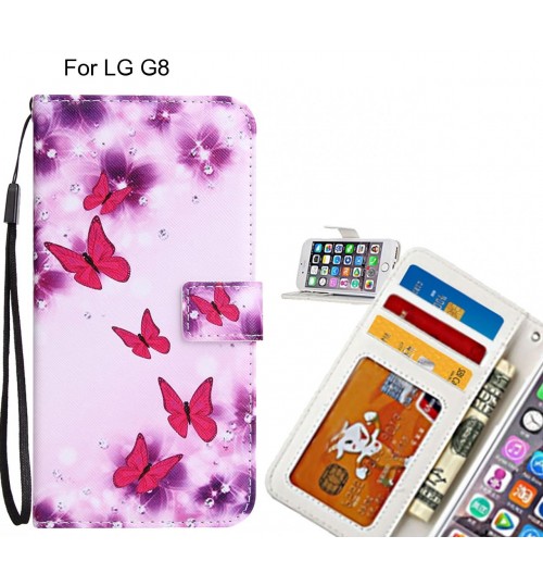 LG G8 case 3 card leather wallet case printed ID