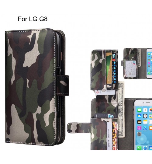 Lg G8 Case Wallet Leather Flip Case 7 Card Slots - Green