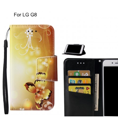 LG G8 Case wallet fine leather case printed