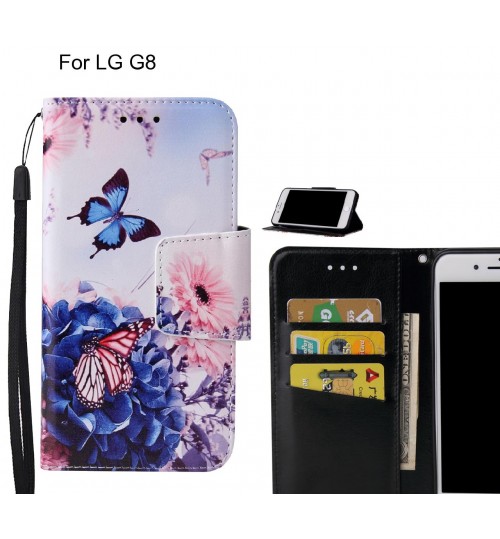 LG G8 Case wallet fine leather case printed