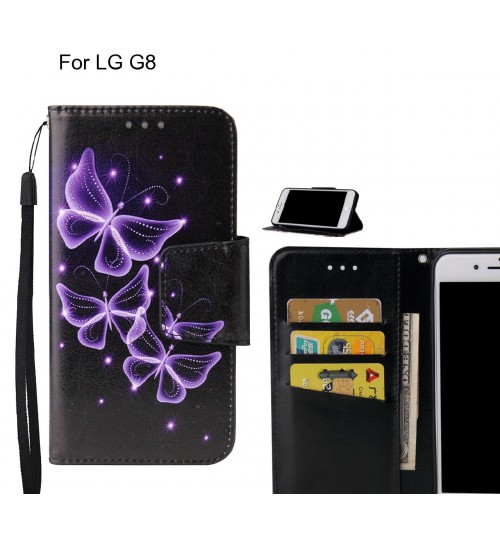 LG G8 Case wallet fine leather case printed