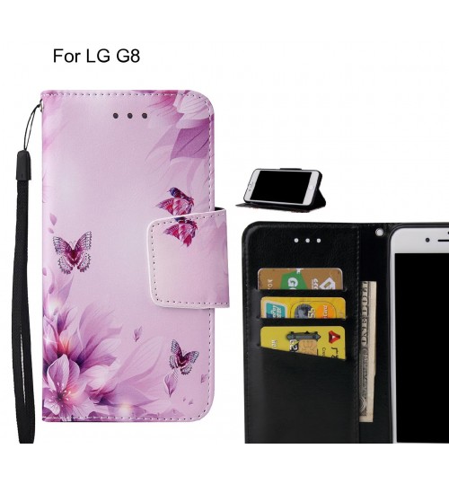 LG G8 Case wallet fine leather case printed