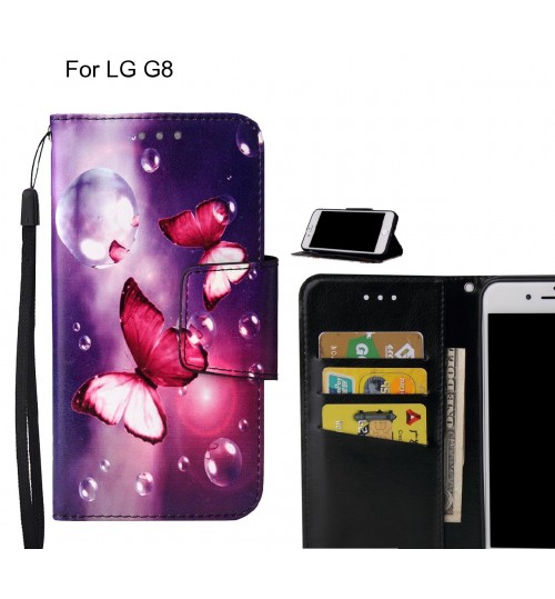 LG G8 Case wallet fine leather case printed