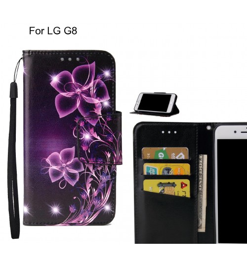 LG G8 Case wallet fine leather case printed