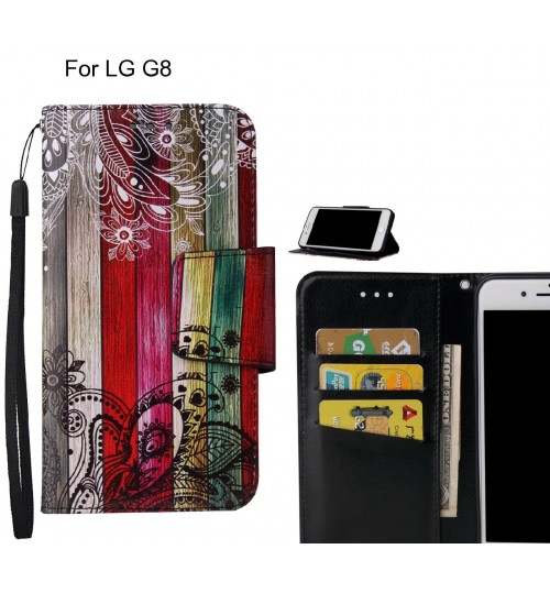 LG G8 Case wallet fine leather case printed