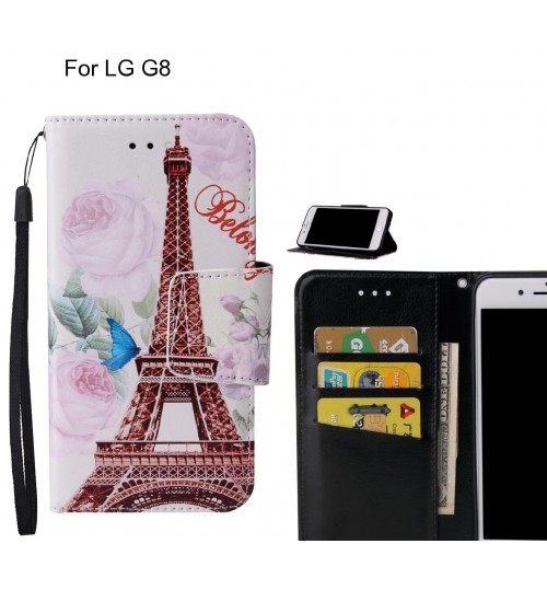 LG G8 Case wallet fine leather case printed