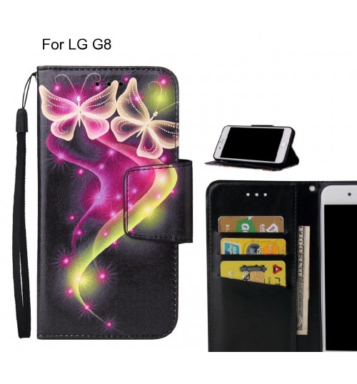 LG G8 Case wallet fine leather case printed