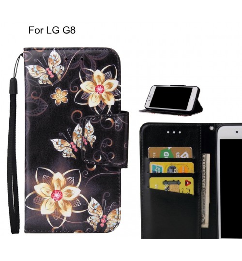 LG G8 Case wallet fine leather case printed