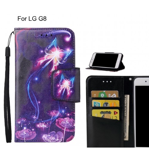 LG G8 Case wallet fine leather case printed