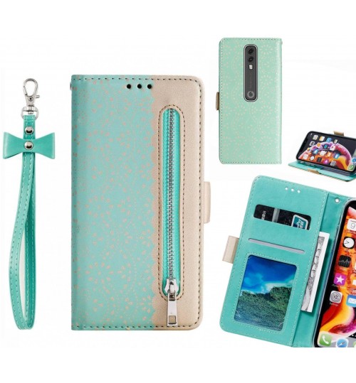 Vodafone V10 Case Multifunctional Wallet Case - Green