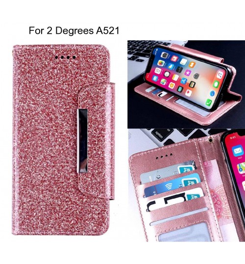 2 Degrees A521 Case Glitter Wallet Case Id Wide Magnetic Closure - Pink