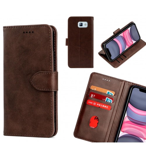 GALAXY A8 2016 Case Premium Leather ID Wallet Case