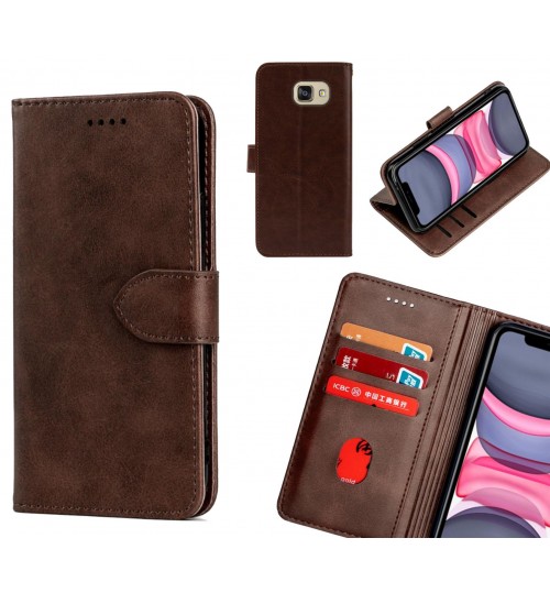 Galaxy A5 2016 Case Premium Leather Id Wallet Case - Dark Brown