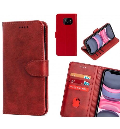 Galaxy S7 Edge Case Premium Leather Id Wallet Case - Red
