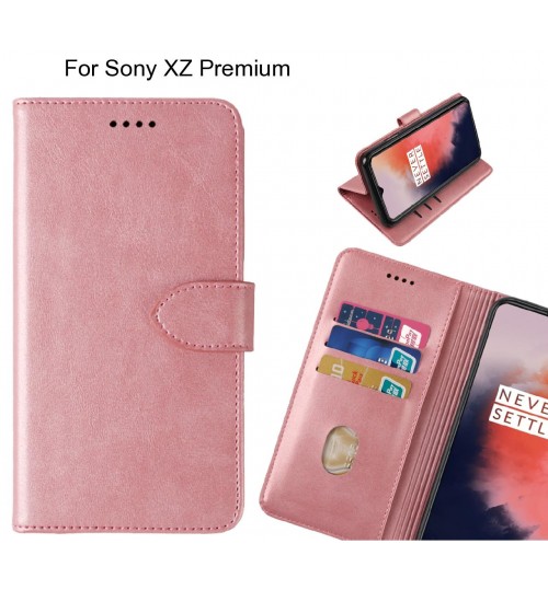 Sony XZ Premium Case Premium Leather ID Wallet Case